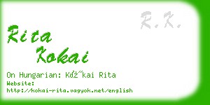 rita kokai business card